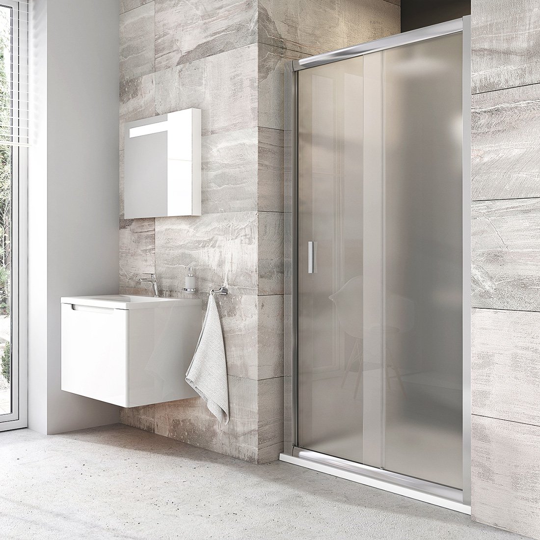 Душевые двери Ravak Blix 100 см BLDP2-100 полированный алюминий+grape