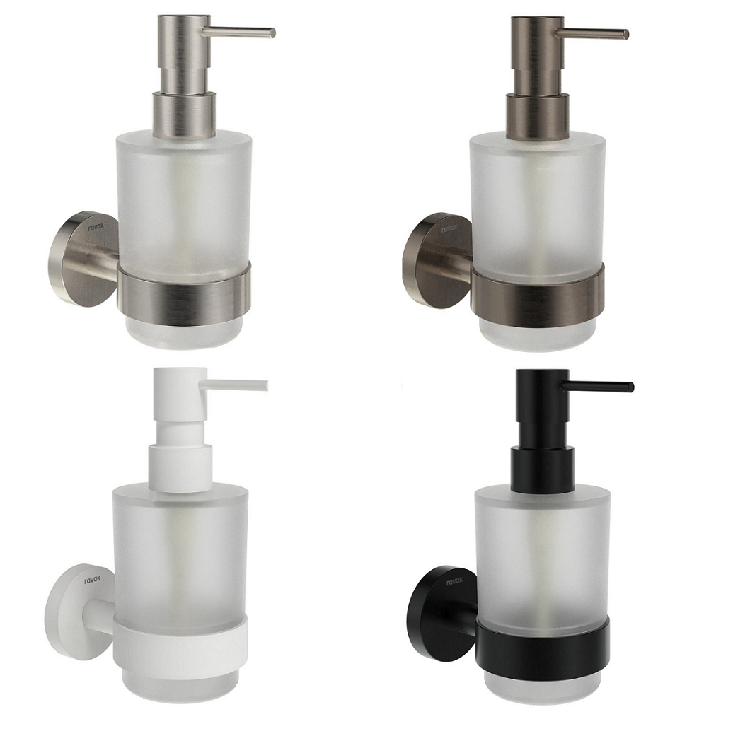 Дозатор для жидкого мыла KN 231.30SSB (стекло), нержавеющая сталь матовая