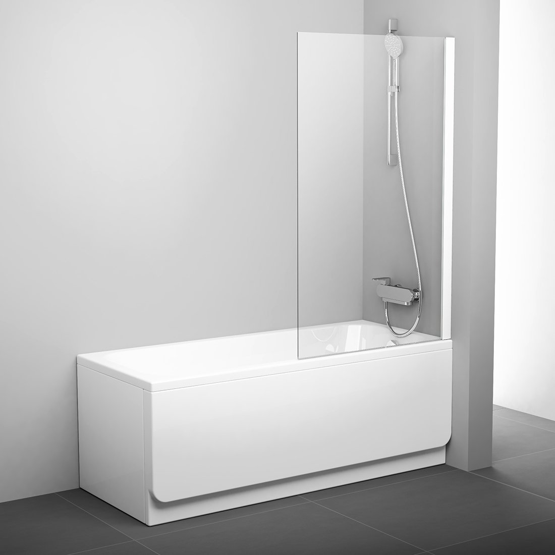 Шторка для ванны Ravak PVS1-80 белый+transparent